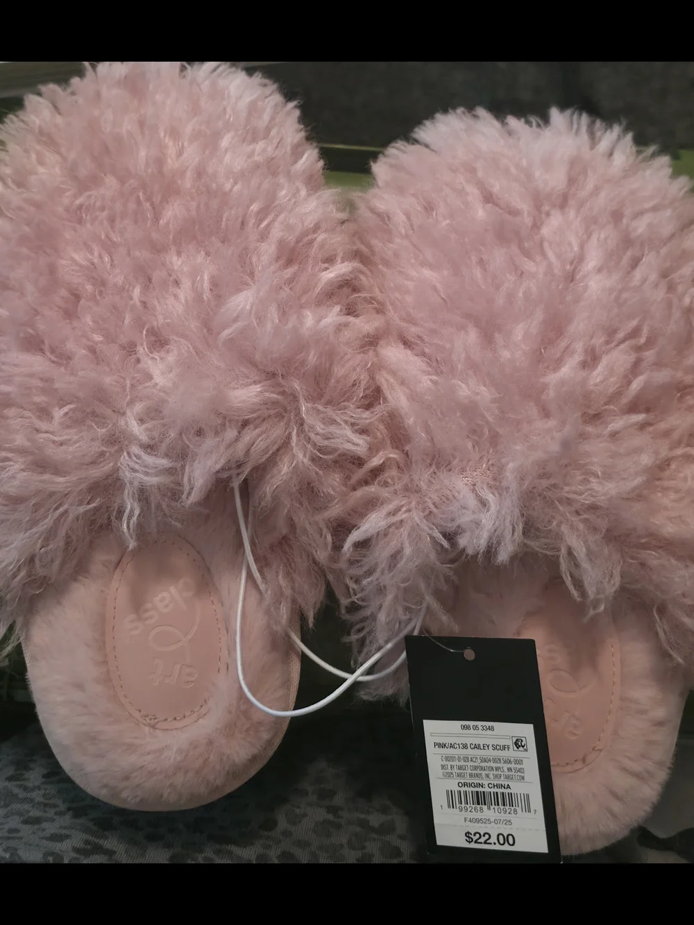 art class Pink Fuzzy Kids Slippers